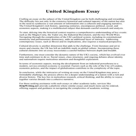 United Kingdom Essay. Montefiore School of Nursing