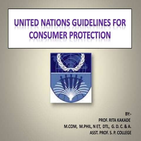 United nations guidelines for consumer protection