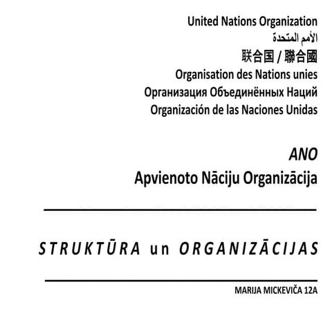 ANO STRUKTURA UN ORGANIZACIJAS | PPTX