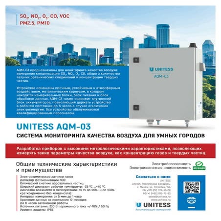 Система мониторинга качества воздуха для умных городов UNITESS AQM-03 | PDF