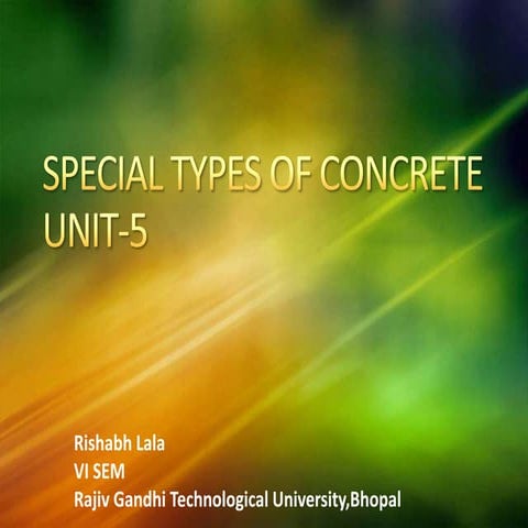 Special Types of Concrete