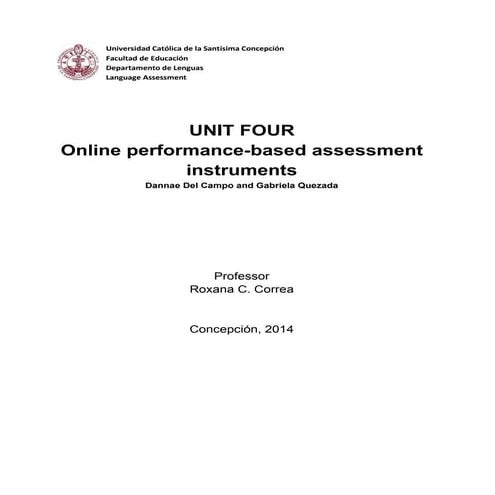 Unit four  assessment