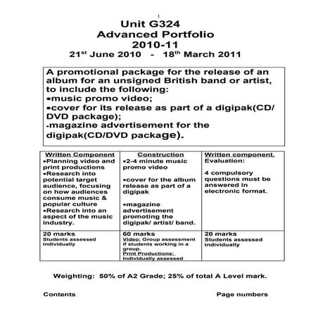 G324 coursework booklet 2010/11