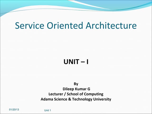 SOA Unit I