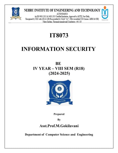 IT8073 _Information Security _UNIT I Full notes
