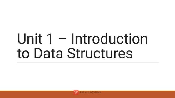 Introduction to data structure ppt | PPT