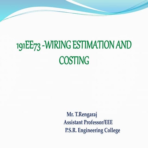 wiring estimation and costing Unit I.ppt