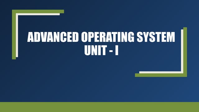 introduction to advanced operating systems