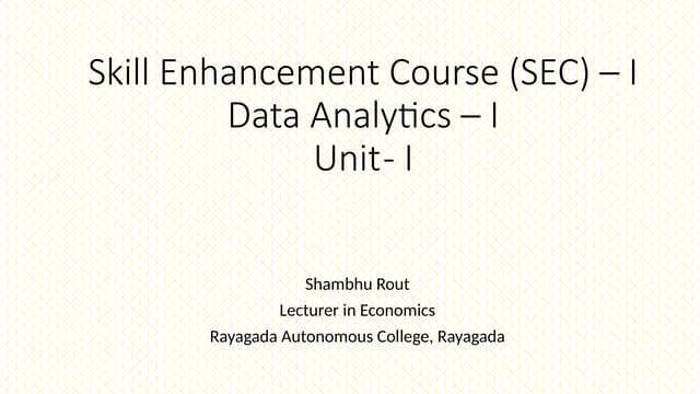 Data Analytics for UG students - What is data analytics and its importance