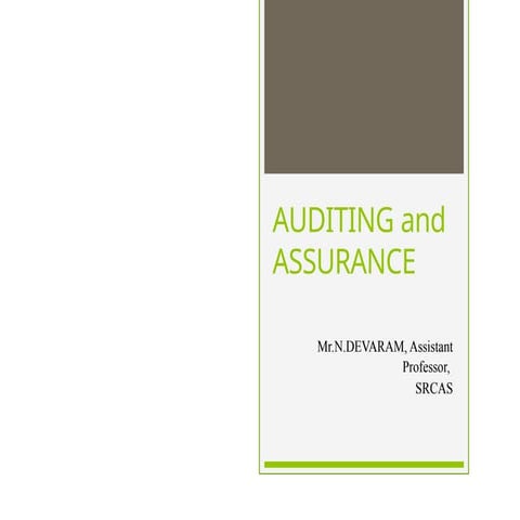Auditing and Assurance Meaning - Objectives - Types - Advantages & Disadvanta...