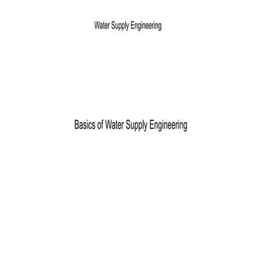 Introduction to water supply Engineering | PPTX