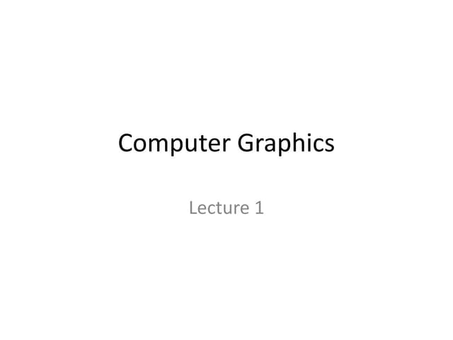 Introduction to Computer Graphics computer