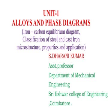 Unit i  classification of steel and cast iron microstructure