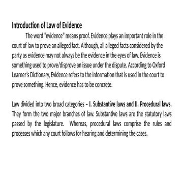 Unit I - Definition of law of Evidence.pptx