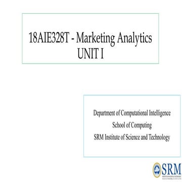 Unit I-Final MArketing analytics unit 1 ppt