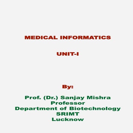 Computer Applications in Health Care | PPT