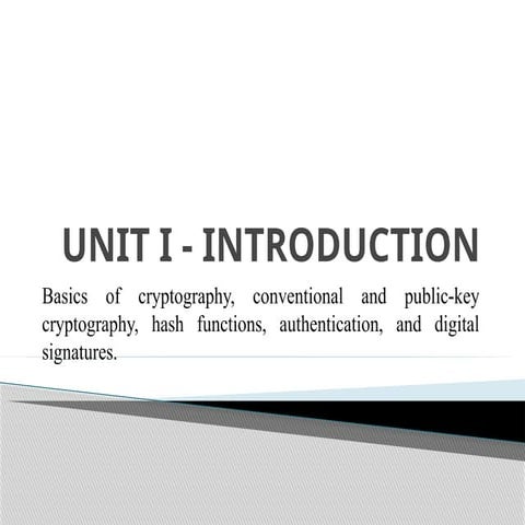 UNIT I - INTRODUCTION. cryptography and network security from anna ...