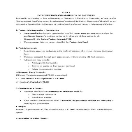UNIT I - INTRODUCTION AND ADMISSION OF PARTNERS.docx