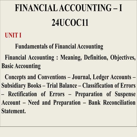 Introduction, Journal in Financial Accounting