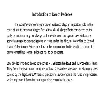 Unit I - Introduction of Law of Evidence.pptx