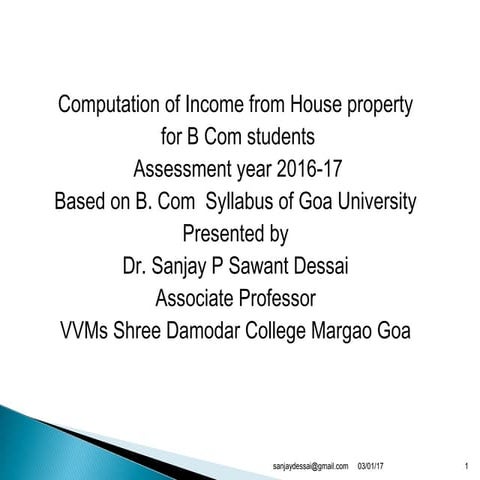 Computation of Income from House property 
