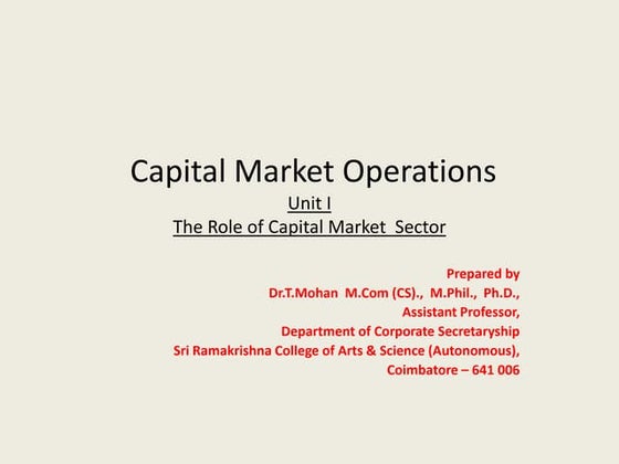 Capital Market | PPT