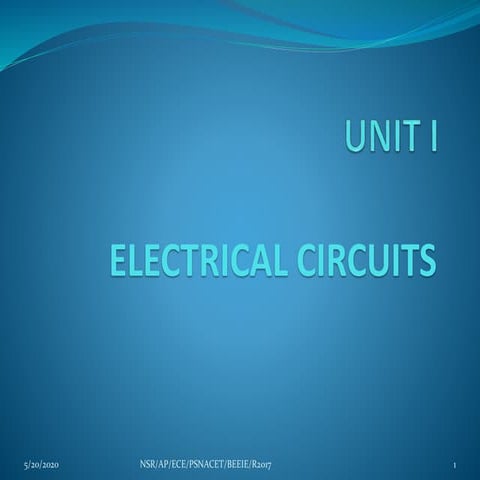 Unit i electrical circuits