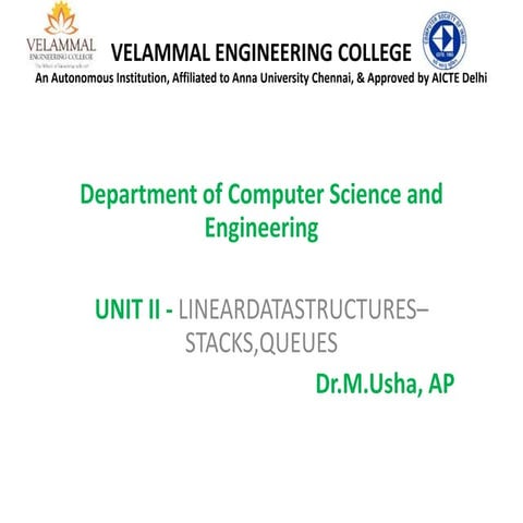 Unit II - LINEAR DATA STRUCTURES | PPTX