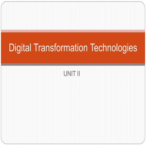 Emerging technologies - Digital Transformation