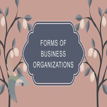 Forms of Business Organization - Unit 11