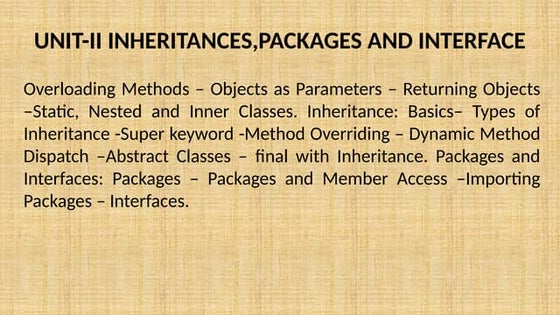 object oriented programming unit two ppt