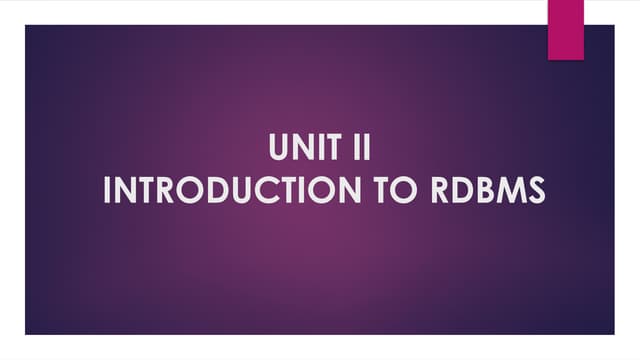 Introduction to database management system
