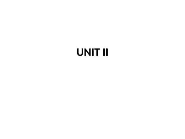 UNIT II in the part of Database at the PG
