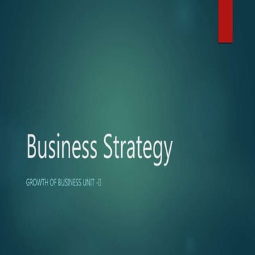 Unit II business strategy entrepreneurship 