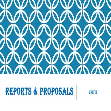 Unit II- Reports & Proposals. business letter