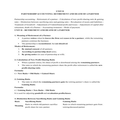UNIT II - RETIREMENT AND DEATH OF A PARTNER.docx