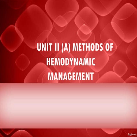 Unit II (a) Methods of Heamodynamic Management - Copy.pptx