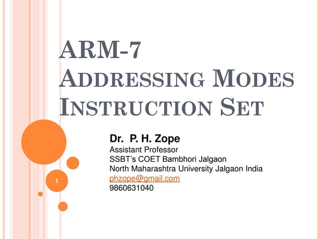 Unit II arm 7 Instruction Set