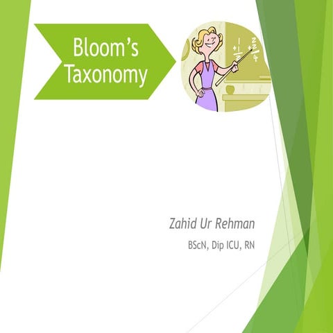 Bloom taxonomy, teaching and learning //