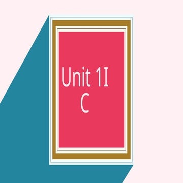 Unit 2: C Operators and Control Structures