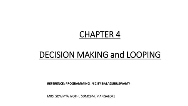 Unit II chapter 4 Loops in C | PDF