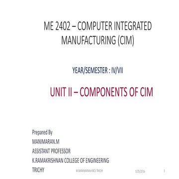 COMPONENTS OF CIM 