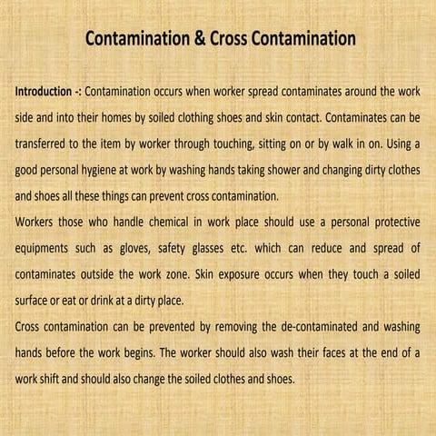 CROSS CONTAMINATION,HOW CROSS CONTAMINATION OCCUR | PPTX