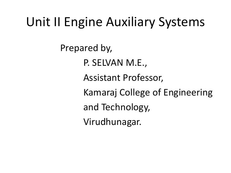 Unit II Engine Auxiliary System