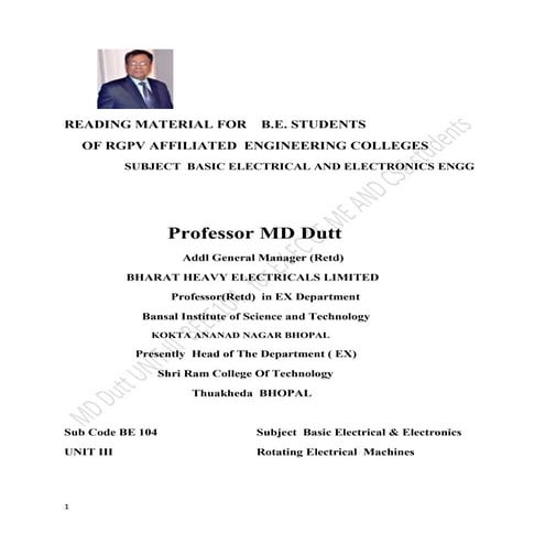 RGPV First sem BE104 Unit iii