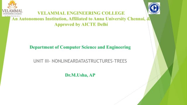 Unit III -  NON LINEAR DATA STRUCTURES