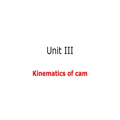 KINEMATICS OF CAM LINKAGES-TYPES AND CONCEPTS