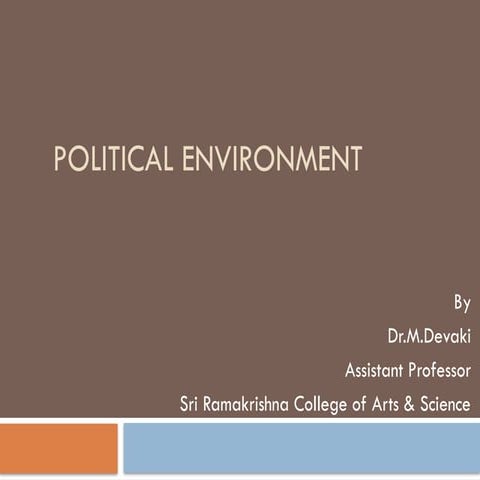 Political Environment and types of Political Environment