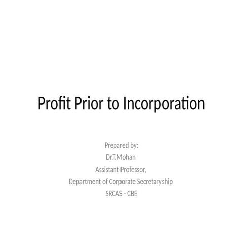 Corp Acc Profit Prior incorporation Unit III.pptx