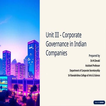 Unit III - Corporate Governance in Indian Companies.pptx